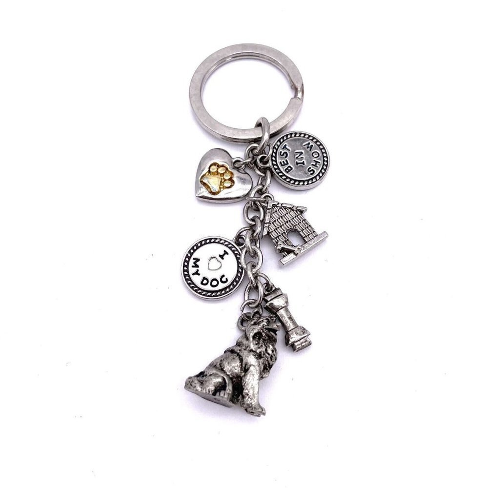CN Dog Multi Charm Key Chain I Love My Dog Best In Show